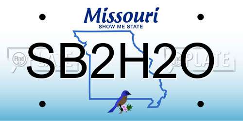 SB2H2O Missouri License Plate