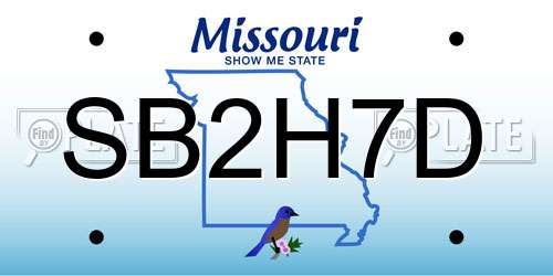 SB2H7D Missouri License Plate