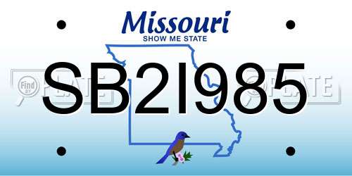 SB2I985 Missouri License Plate