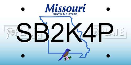 SB2K4P Missouri License Plate