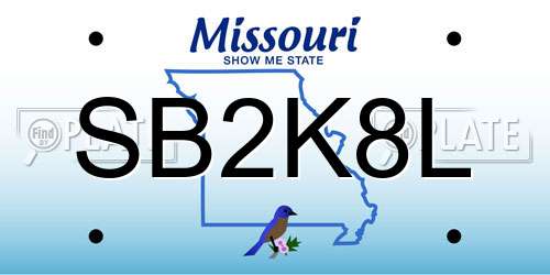 SB2K8L Missouri License Plate