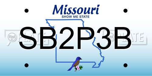 SB2P3B Missouri License Plate