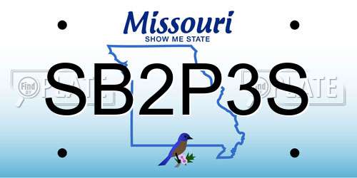 SB2P3S Missouri License Plate