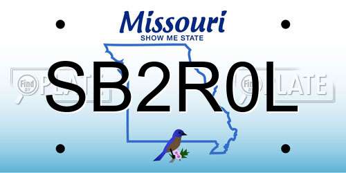 SB2R0L Missouri License Plate