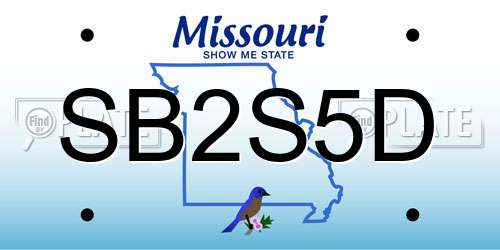 SB2S5D Missouri License Plate