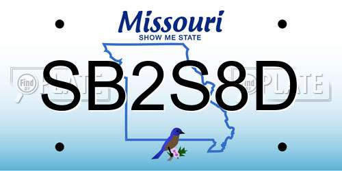 SB2S8D Missouri License Plate