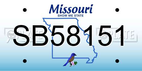 SB58151 Missouri License Plate