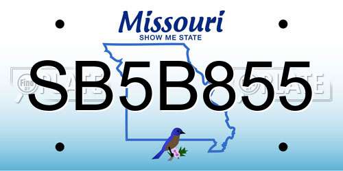 SB5B855 Missouri License Plate