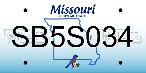 SB5S034 Missouri License Plate