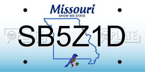 SB5Z1D Missouri License Plate
