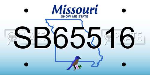 SB65516 Missouri License Plate