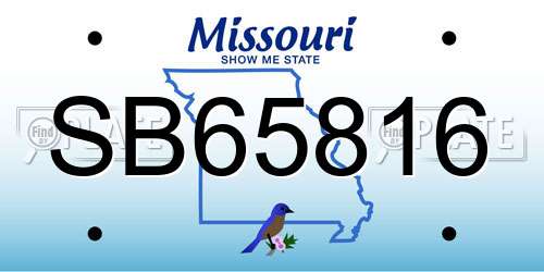 SB65816 Missouri License Plate