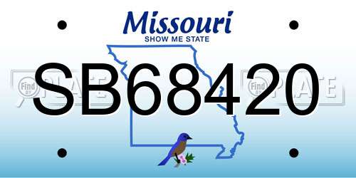 SB68420 Missouri License Plate