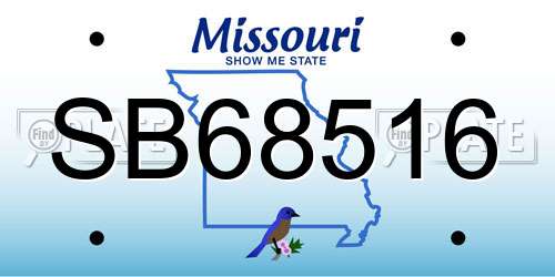 SB68516 Missouri License Plate