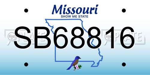 SB68816 Missouri License Plate
