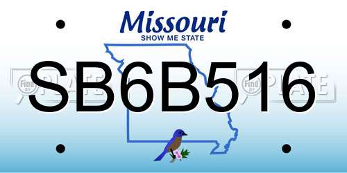 SB6B516 Missouri License Plate