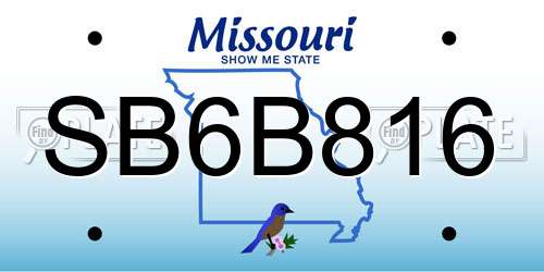 SB6B816 Missouri License Plate