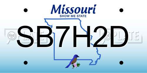 SB7H2D Missouri License Plate