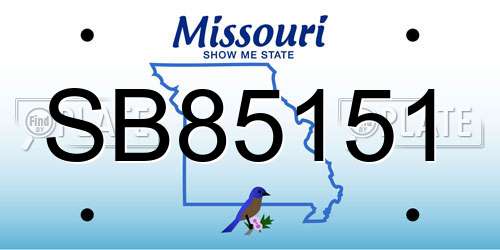 SB85151 Missouri License Plate