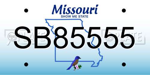 SB85555 Missouri License Plate