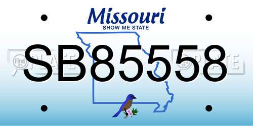 SB85558 Missouri License Plate