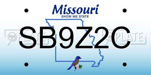 SB9Z2C Missouri License Plate