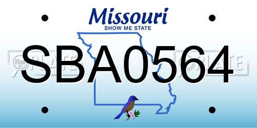 SBA0564 Missouri License Plate