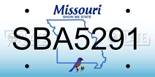 SBA5291 Missouri License Plate