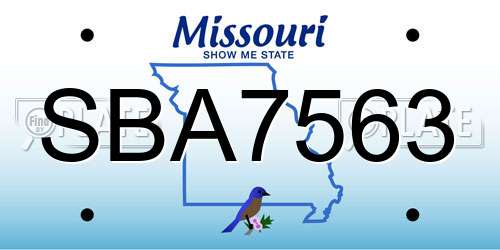 SBA7563 Missouri License Plate