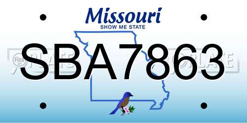 SBA7863 Missouri License Plate