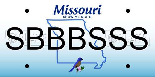 SBBBSSS Missouri License Plate