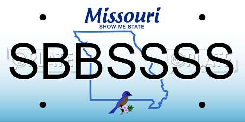 SBBSSSS Missouri License Plate