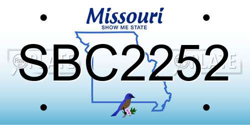 SBC2252 Missouri License Plate