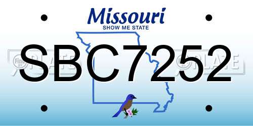 SBC7252 Missouri License Plate