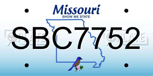 SBC7752 Missouri License Plate