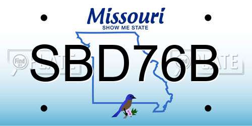 SBD76B Missouri License Plate