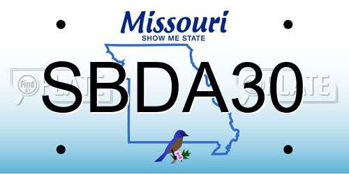 SBDA30 Missouri License Plate