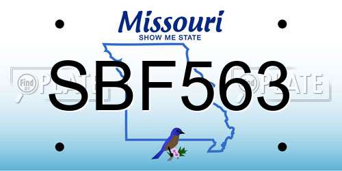 SBF563 Missouri License Plate