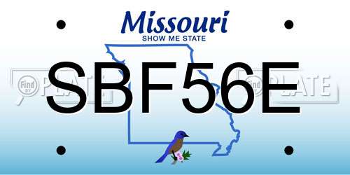 SBF56E Missouri License Plate