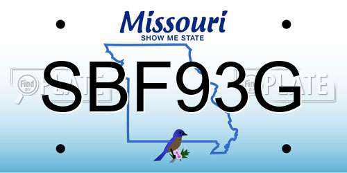 SBF93G Missouri License Plate