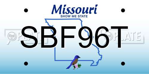 SBF96T Missouri License Plate