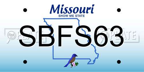 SBFS63 Missouri License Plate