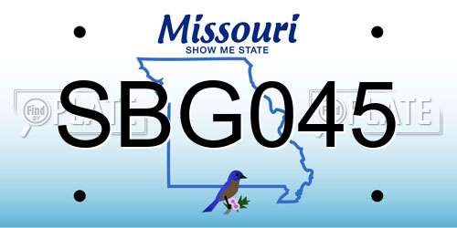 SBG045 Missouri License Plate