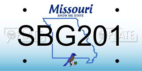 SBG201 Missouri License Plate