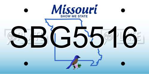 SBG5516 Missouri License Plate