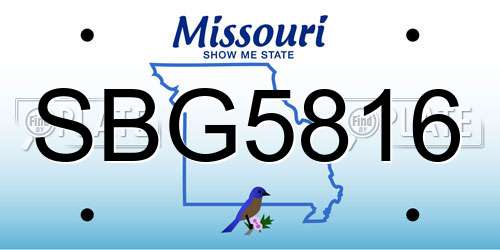 SBG5816 Missouri License Plate