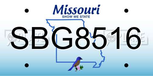 SBG8516 Missouri License Plate