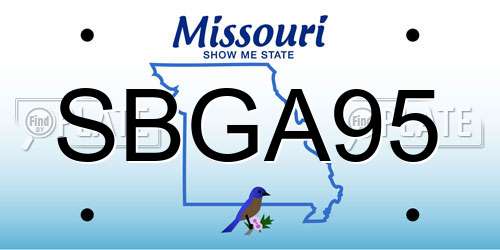 SBGA95 Missouri License Plate