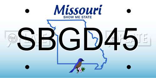 SBGD45 Missouri License Plate