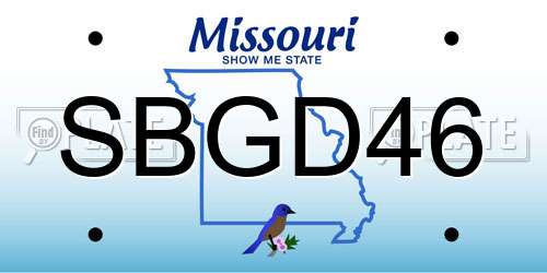 SBGD46 Missouri License Plate